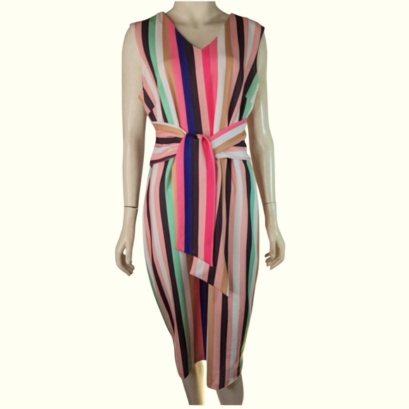 New York & Company Pink and Black Striped Dress. Size XL -NWOT - Picture 2 of 10